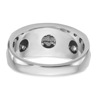 14K Weißgold Herren-Diamantring mit 1,1K, komplett