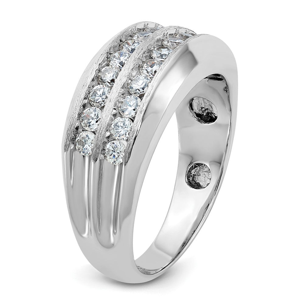 14K Weißgold Herren-Diamantring mit 1,1K, komplett