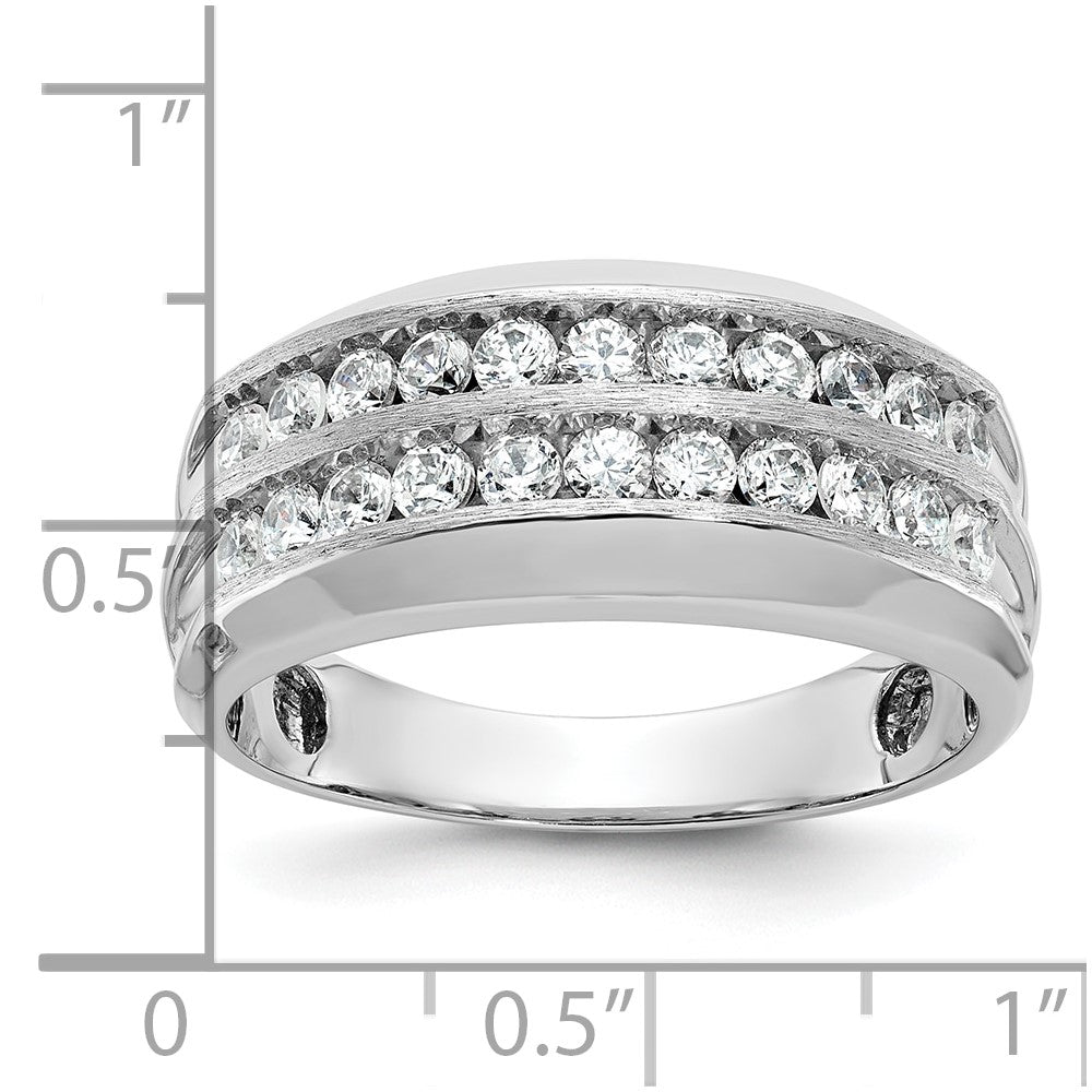 14K Weißgold Herren-Diamantring mit 1,1K, komplett