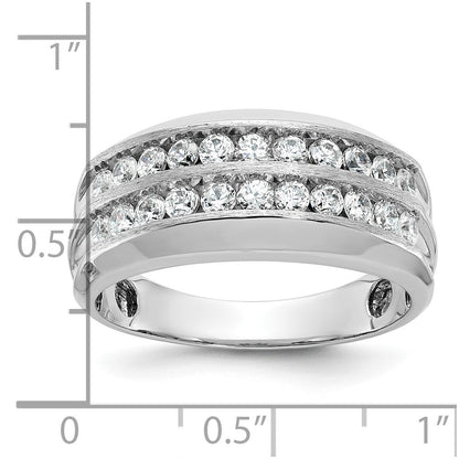 14K Weißgold Herren-Diamantring mit 1,1K, komplett