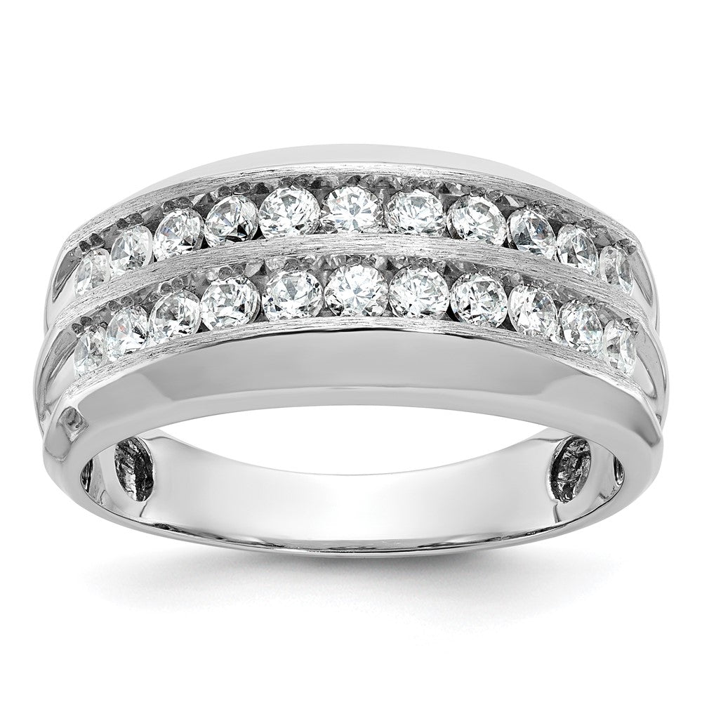 14K Weißgold Herren-Diamantring mit 1,1K, komplett