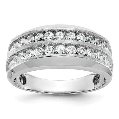 14K Weißgold Herren-Diamantring mit 1,1K, komplett
