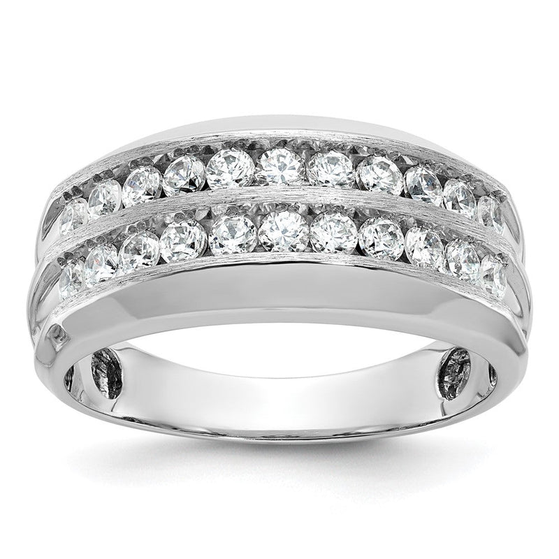 14K Weißgold Herren-Diamantring mit 1,1K, komplett