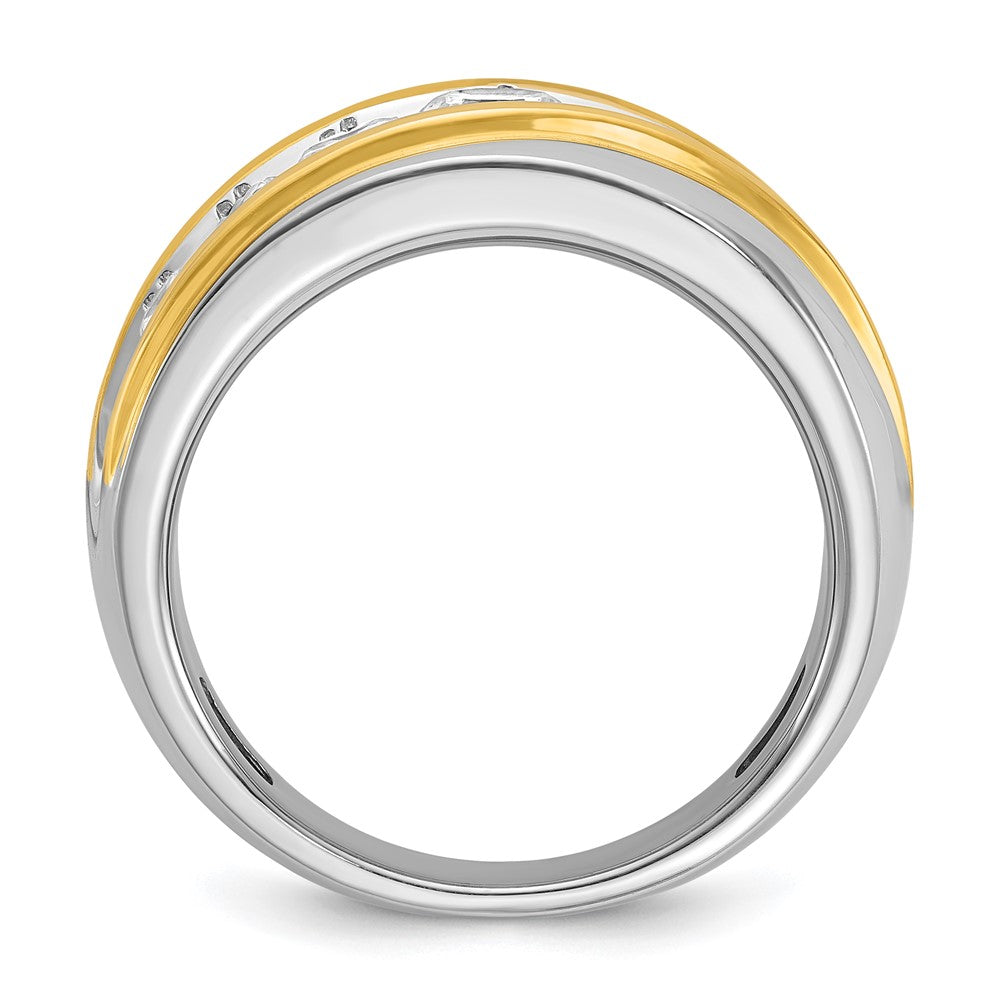 14K Bicolor Gold Herren-Ring mit 1,5 ct. Diamant