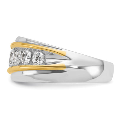 14K Bicolor Gold Herren-Ring mit 1,5 ct. Diamant