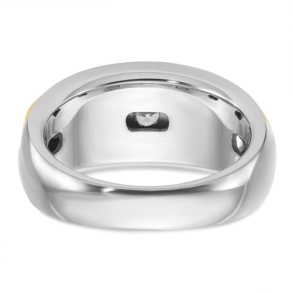 14K Bicolor Gold Herren-Ring mit 1,5 ct. Diamant