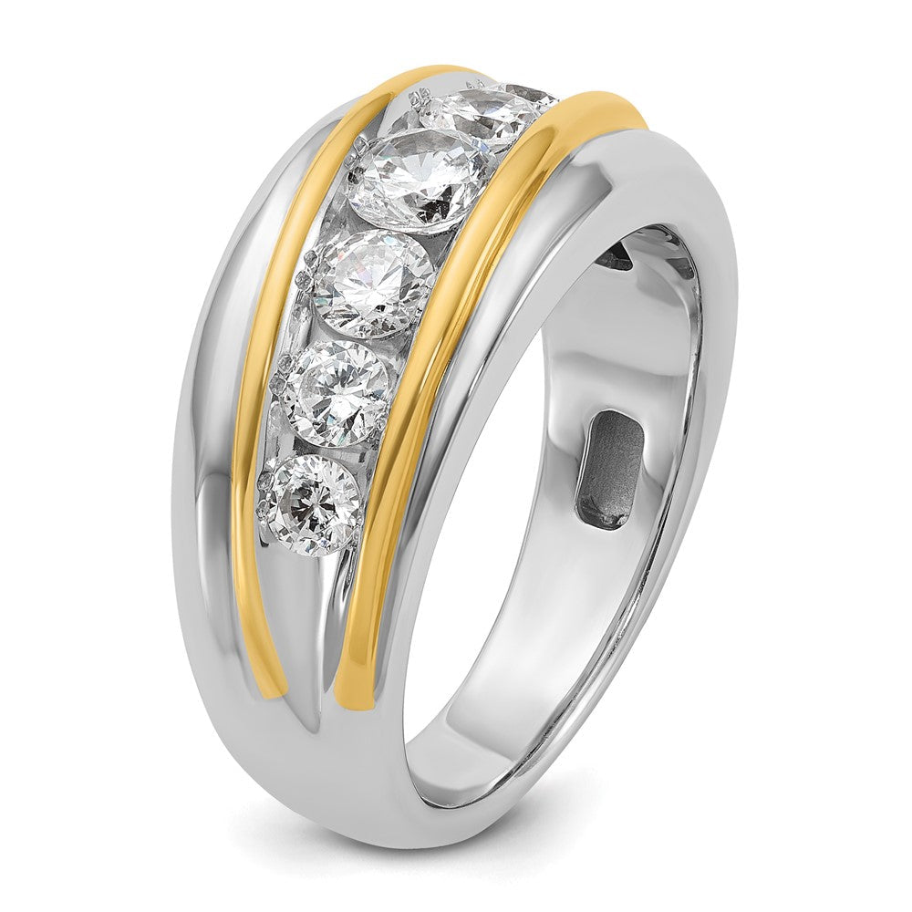 14K Bicolor Gold Herren-Ring mit 1,5 ct. Diamant