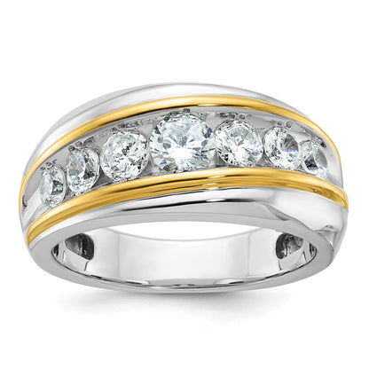 14K Bicolor Gold Herren-Ring mit 1,5 ct. Diamant
