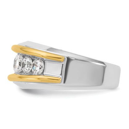14K Bicolor Ring mit 2 ct. Labor-gewachsenen Diamanten VS/SI+ G+ für Herren