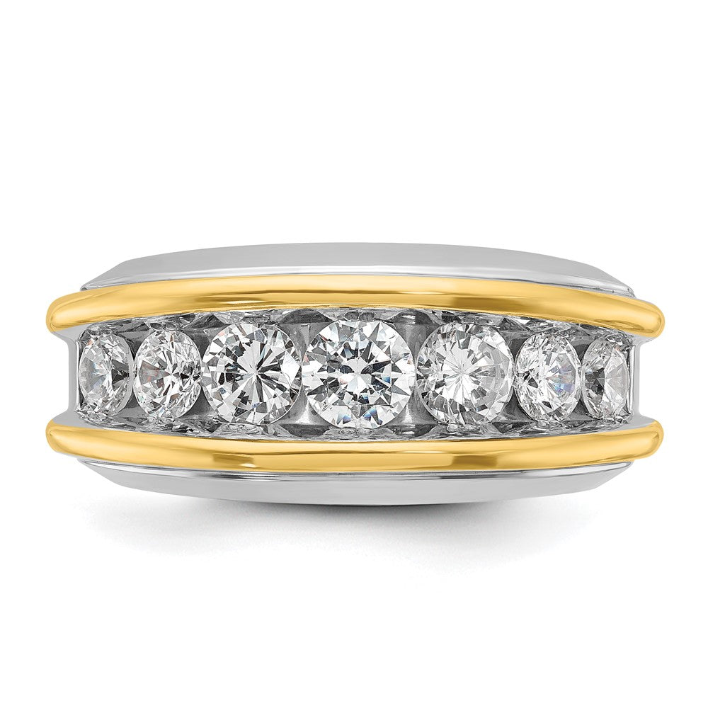 14K Zweifarbiges Gold Herren-Diamantring mit 2 ct