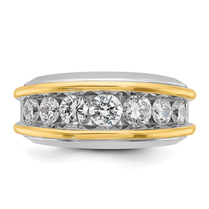 14K Zweifarbiges Gold Herren-Diamantring mit 2 ct