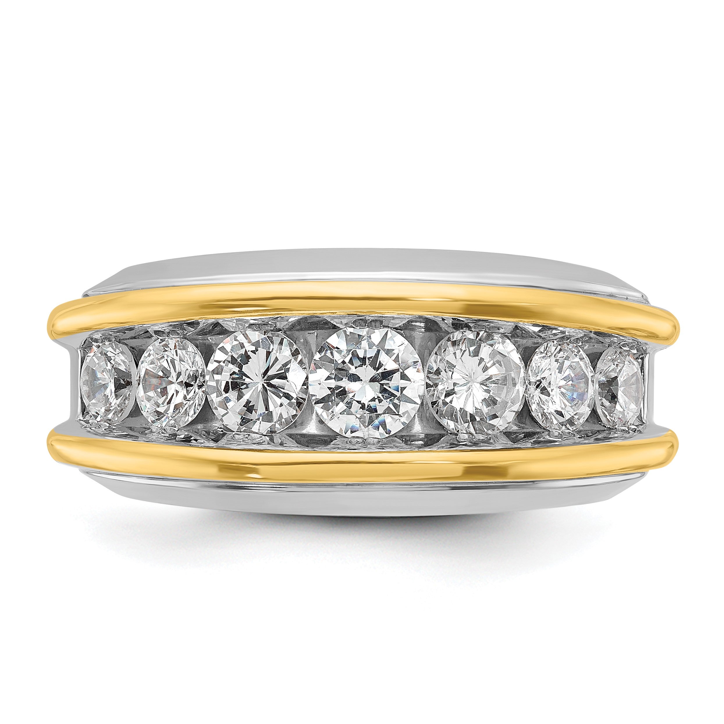 14K Bicolor Ring mit 2 ct. Labor-gewachsenen Diamanten VS/SI+ G+ für Herren