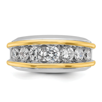 14K Bicolor Ring mit 2 ct. Labor-gewachsenen Diamanten VS/SI+ G+ für Herren