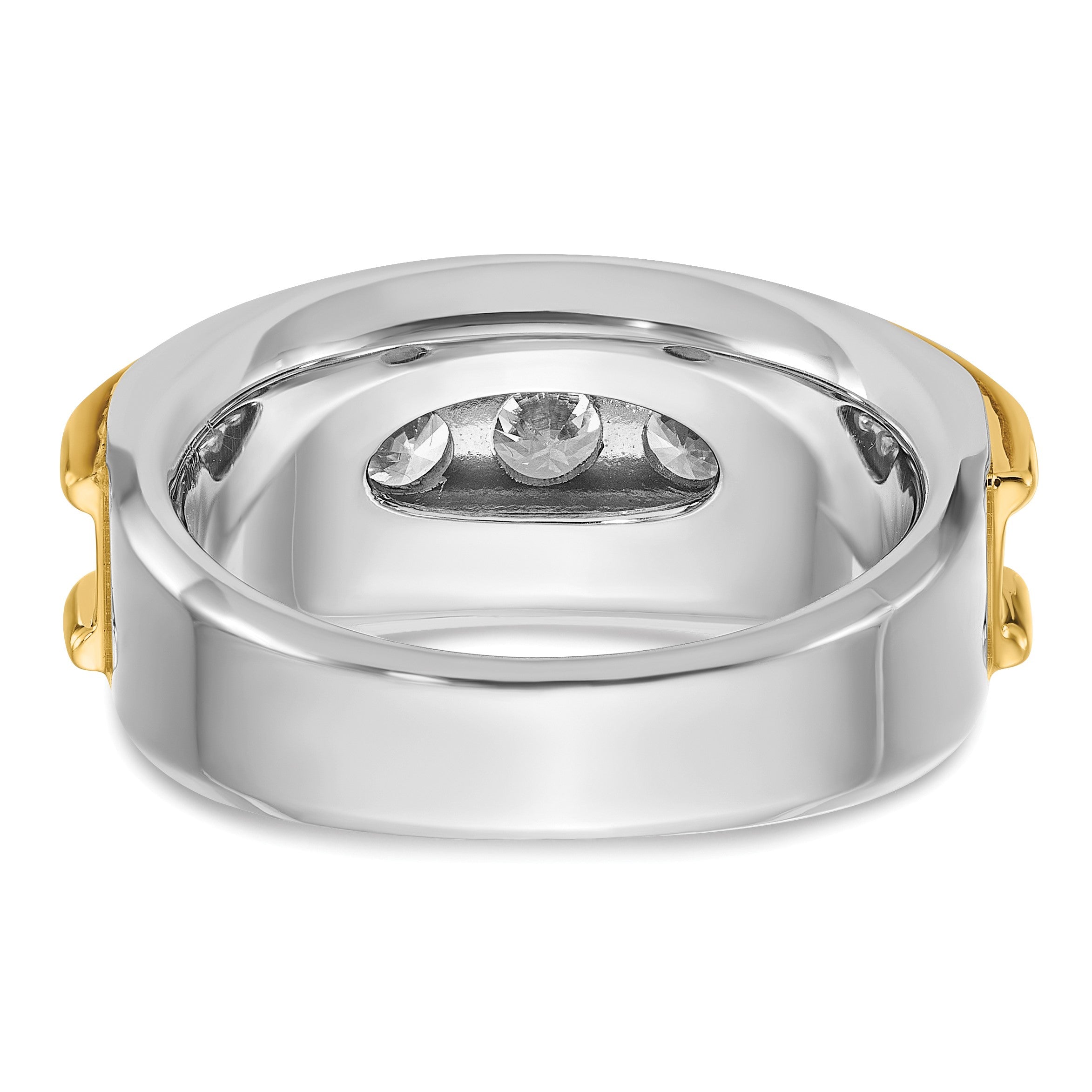 14K Bicolor Ring mit 2 ct. Labor-gewachsenen Diamanten VS/SI+ G+ für Herren