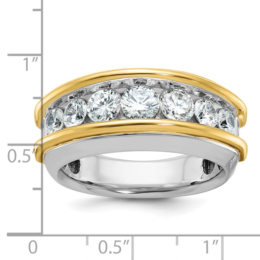 14K Zweifarbiges Gold Herren-Diamantring mit 2 ct