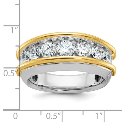 14K Zweifarbiges Gold Herren-Diamantring mit 2 ct