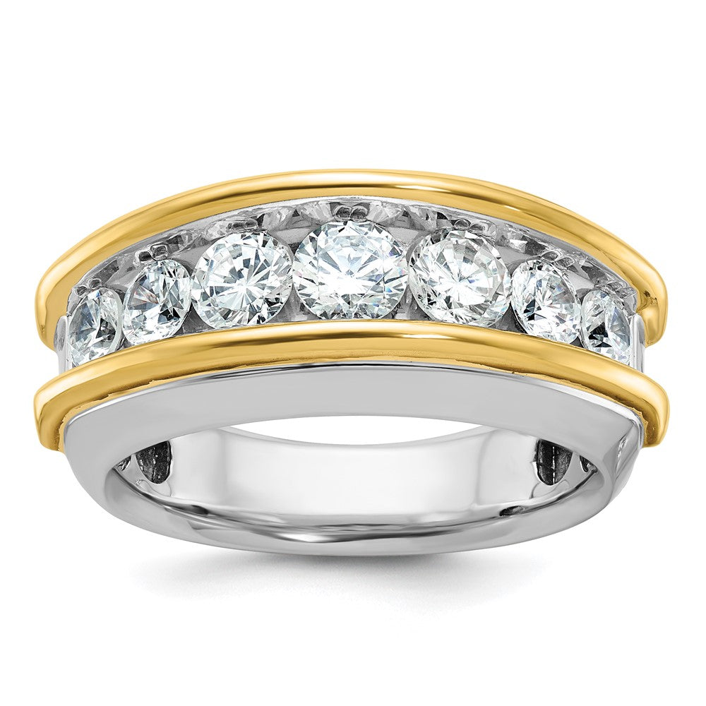 14K Bicolor Ring mit 2 ct. Labor-gewachsenen Diamanten VS/SI+ G+ für Herren