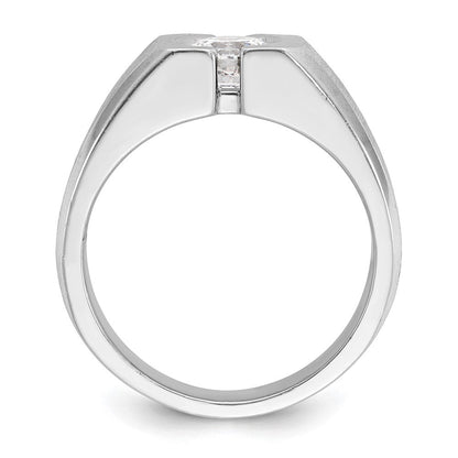 14K Weißgold Herrenring mit 1 ct. im Labor gezüchteten Diamanten, VS/SI+, G+, poliert und satiniert