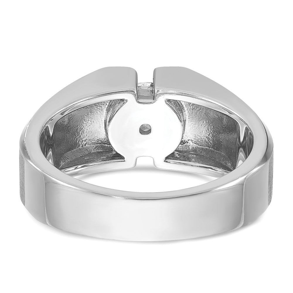 14K Weißgold Herrenring mit 1 ct. im Labor gezüchteten Diamanten, VS/SI+, G+, poliert und satiniert