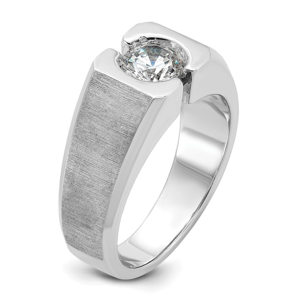 14K Weißgold Herrenring mit 1 ct. im Labor gezüchteten Diamanten, VS/SI+, G+, poliert und satiniert