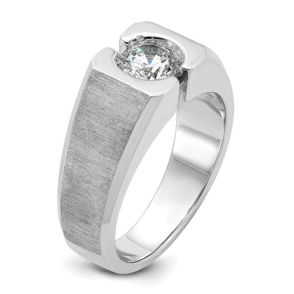 14K Weißgold Herrenring mit 1 ct. im Labor gezüchteten Diamanten, VS/SI+, G+, poliert und satiniert