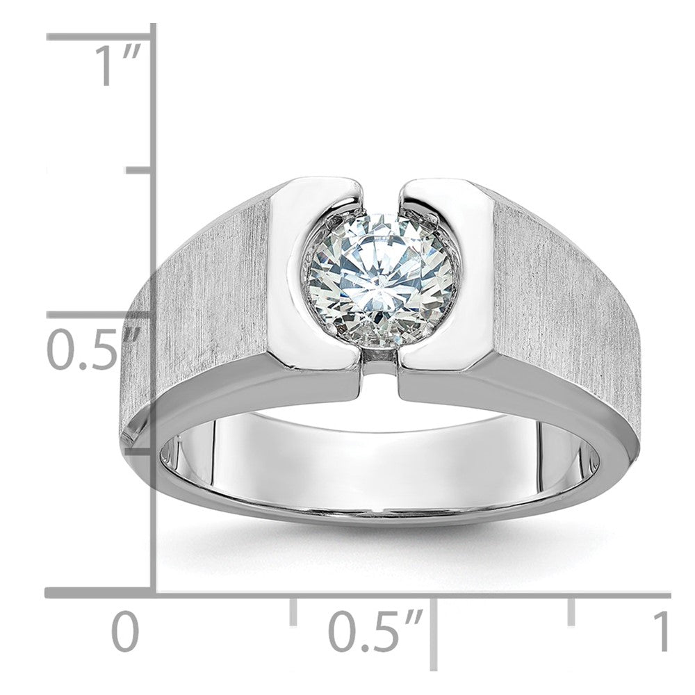 14K Weißgold Herrenring mit 1 ct. im Labor gezüchteten Diamanten, VS/SI+, G+, poliert und satiniert