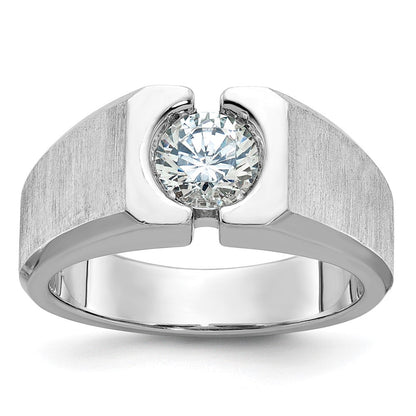 14K Weißgold Herrenring mit 1 ct. im Labor gezüchteten Diamanten, VS/SI+, G+, poliert und satiniert