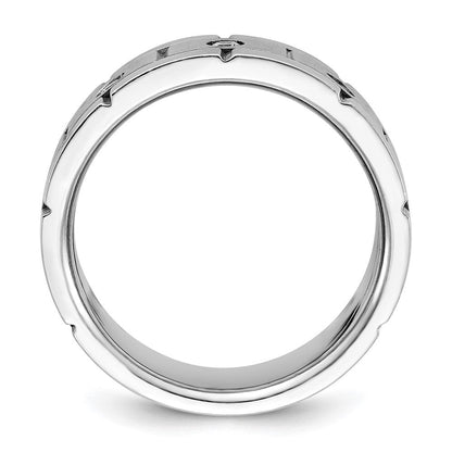 14K Weißgold Herren-Dreisteinring mit 0,17 ct. Laborgewachsenem Diamant VS/SI+ G+, poliert, satiniert und gerillt
