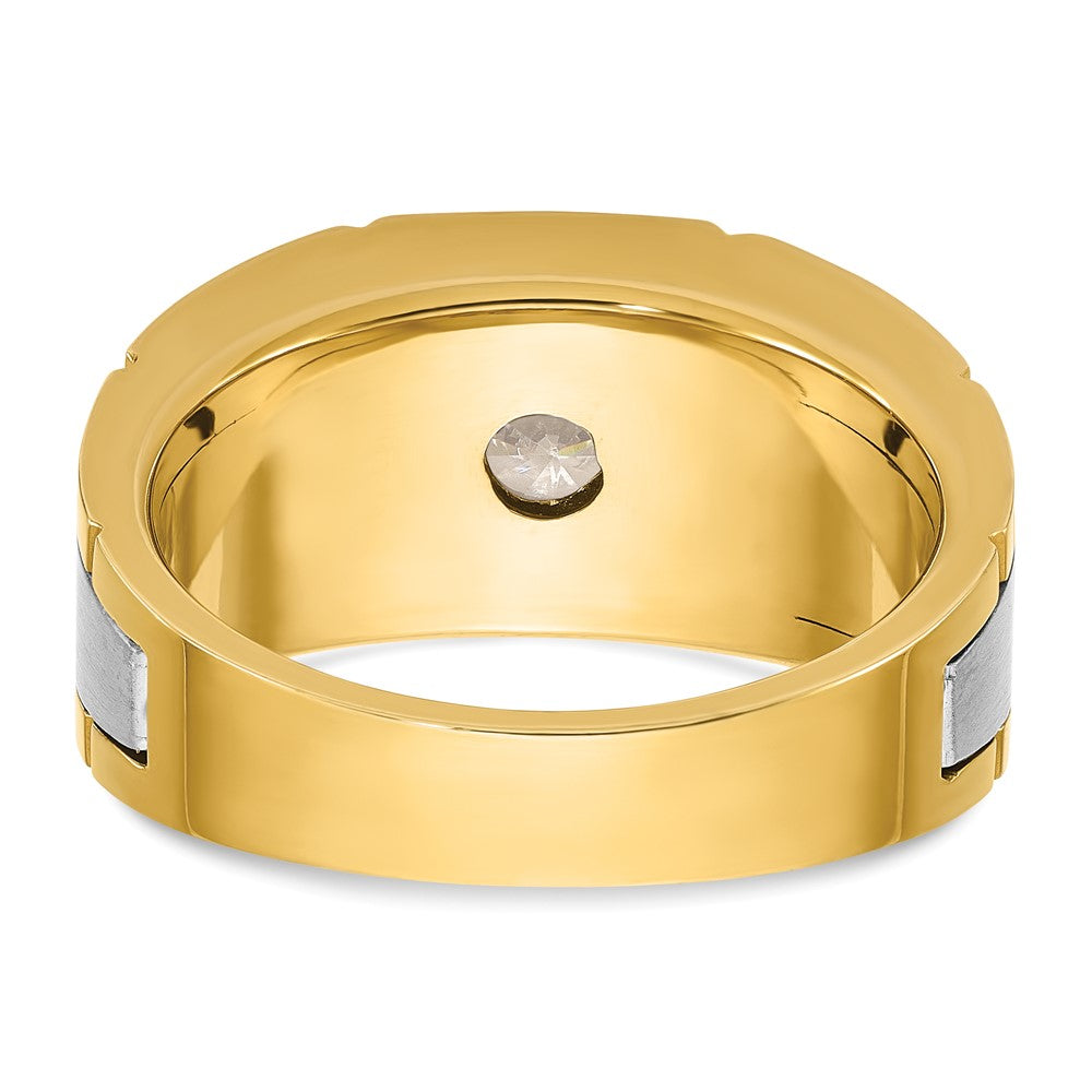 14K Zweifarbig-Gold Herren-Diamantring mit 0,5K, komplett besetzt