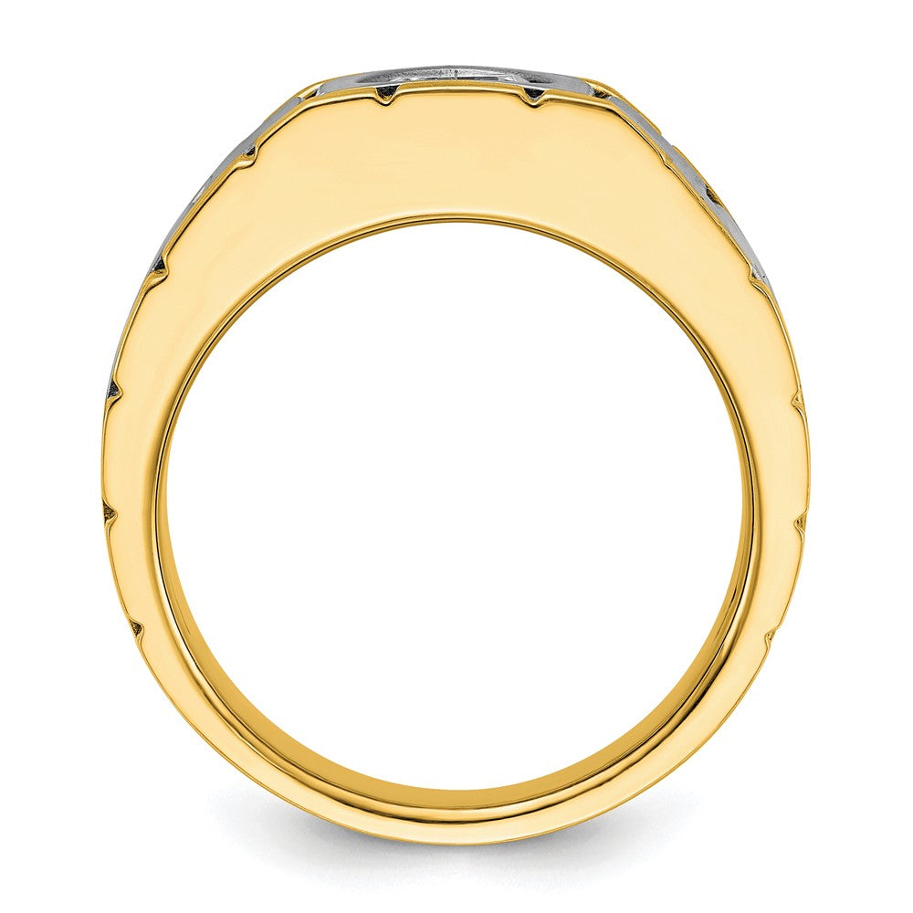14K Bicolor 1 ct Im Labor Gezüchtet Diamant Vs+ F+ Herren Ring