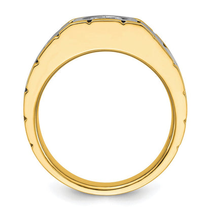 14K Bicolor 1 ct Im Labor Gezüchtet Diamant Vs+ F+ Herren Ring