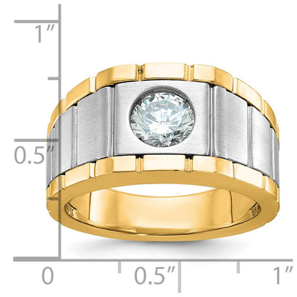 14K Bicolor 1 ct Im Labor Gezüchtet Diamant Vs+ F+ Herren Ring