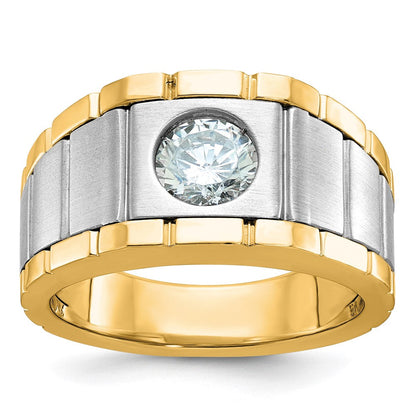 14K Bicolor 1 ct Im Labor Gezüchtet Diamant Vs+ F+ Herren Ring