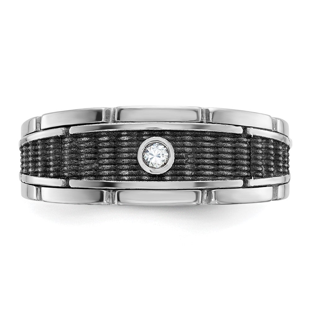 14K Weißgold mit Schwarzrhodinierung Herren-Diamantring mit 0,05 ct