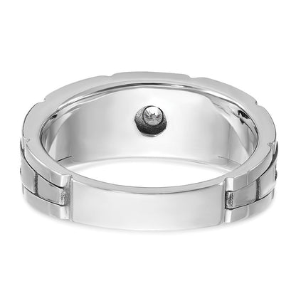 14K Weißgold mit Schwarzrhodinierung Herren-Diamantring mit 0,05 ct
