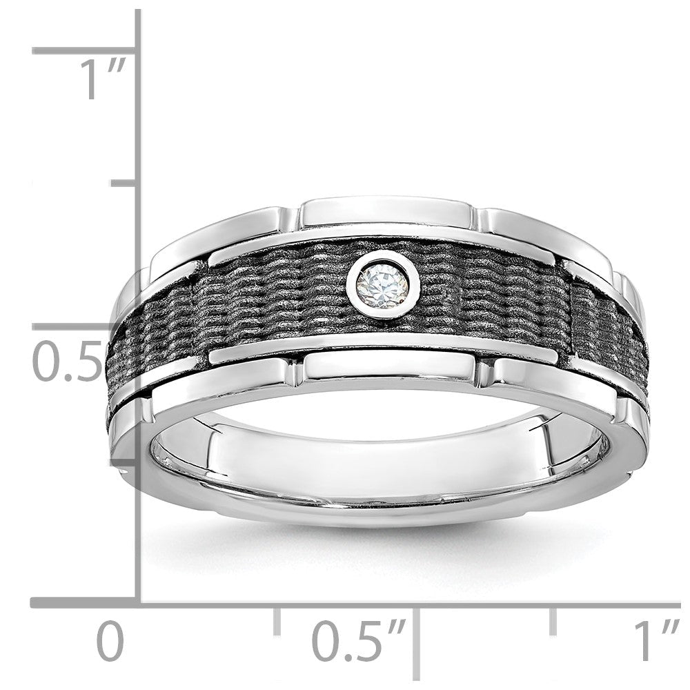 14K Weißgold mit Schwarzrhodinierung Herren-Diamantring mit 0,05 ct