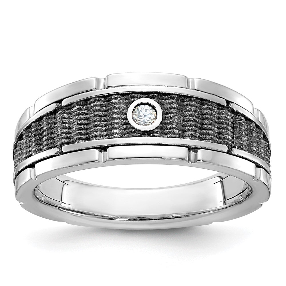 14K Weißgold mit Schwarzrhodinierung Herren-Diamantring mit 0,05 ct