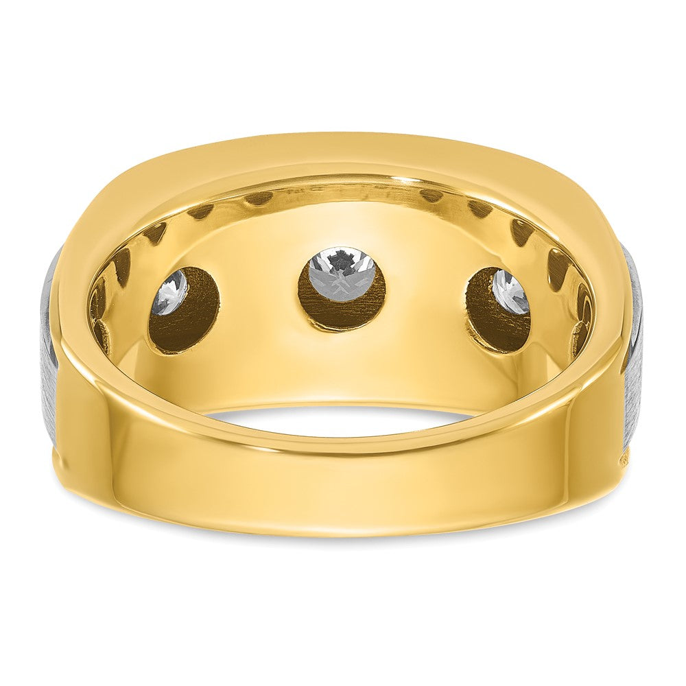 Herrenring aus 14K Gelb- und Rhodiumgold mit Weißrhodium, satiniert, komplett besetzt mit 1,5 ct. Diamanten
