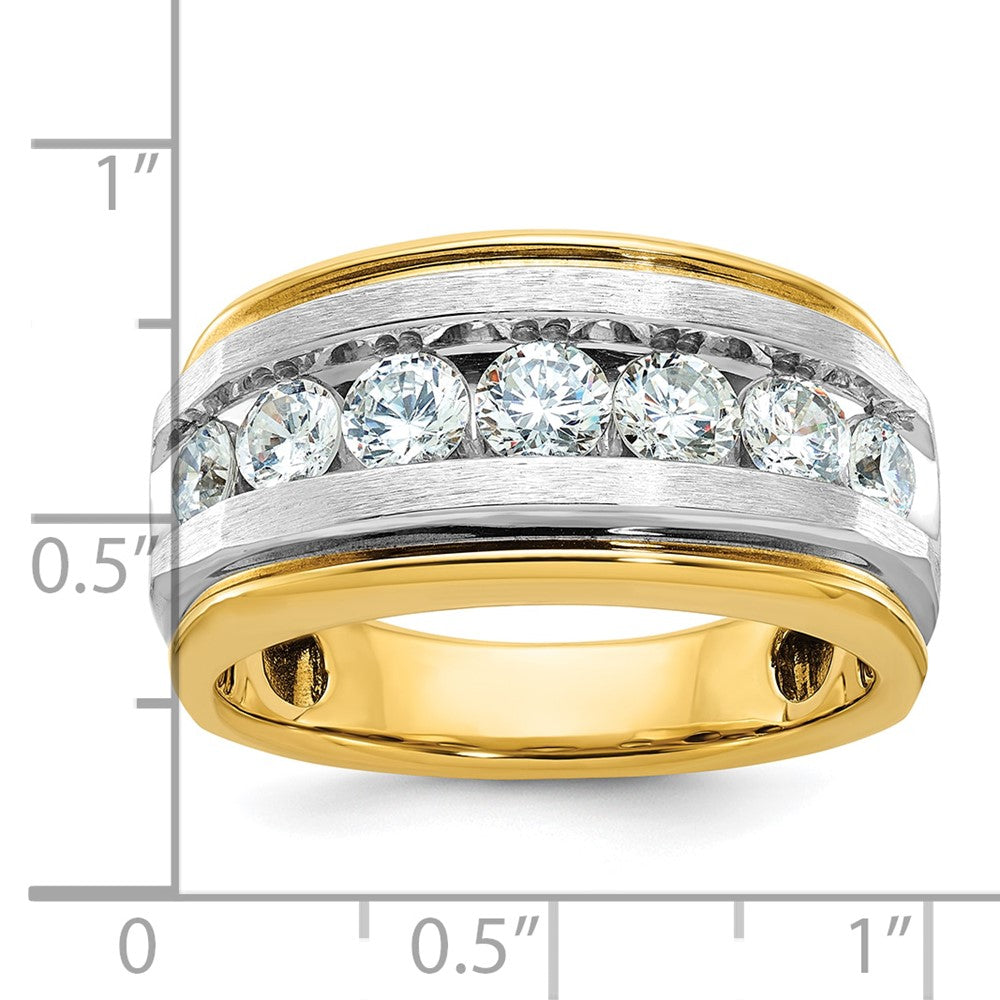 Herrenring aus 14K Gelb- und Rhodiumgold mit Weißrhodium, satiniert, komplett besetzt mit 1,5 ct. Diamanten