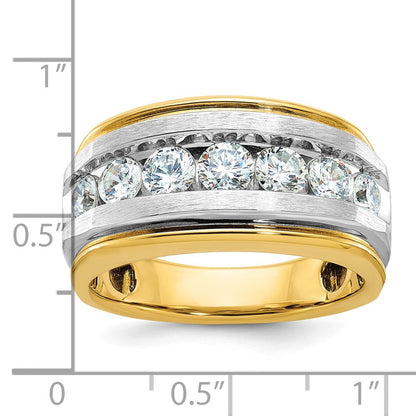 Herrenring aus 14K Gelb- und Rhodiumgold mit Weißrhodium, satiniert, komplett besetzt mit 1,5 ct. Diamanten