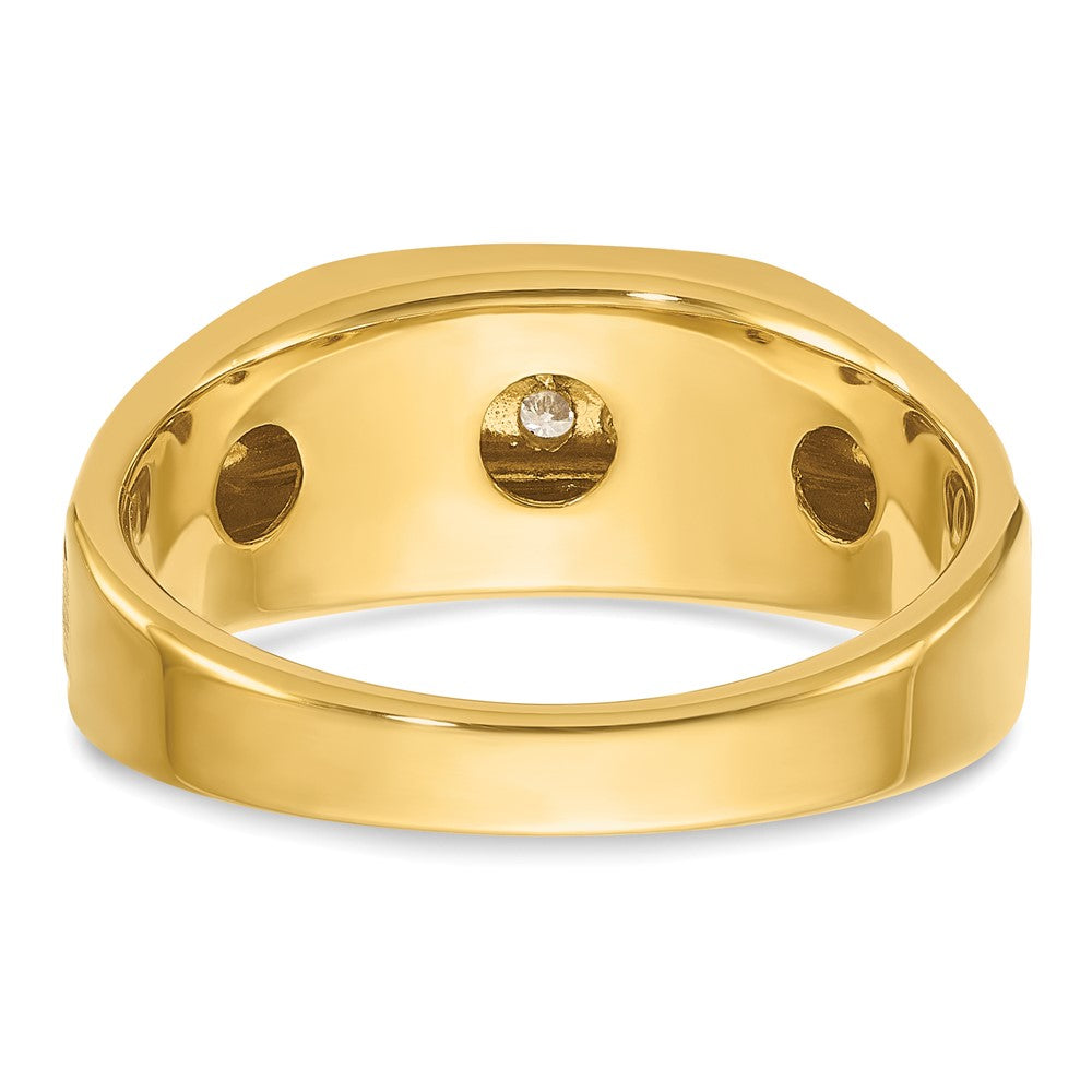 14K Gelbgold & Rhodium mit Weißrhodium Herren-Ring mit 0,25K Diamanten, komplett besetzt