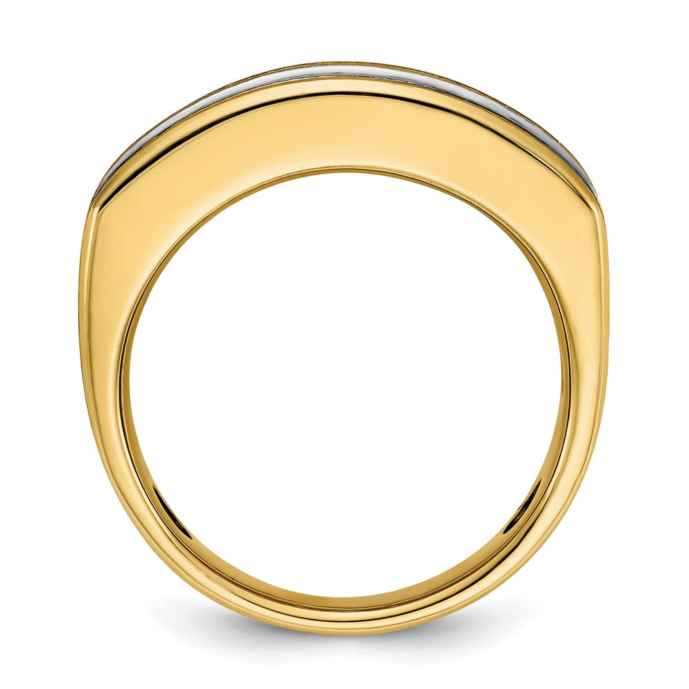 14K Bicolor-Gold Herrenring mit Schwarzrhodium und 2 ct. Diamanten