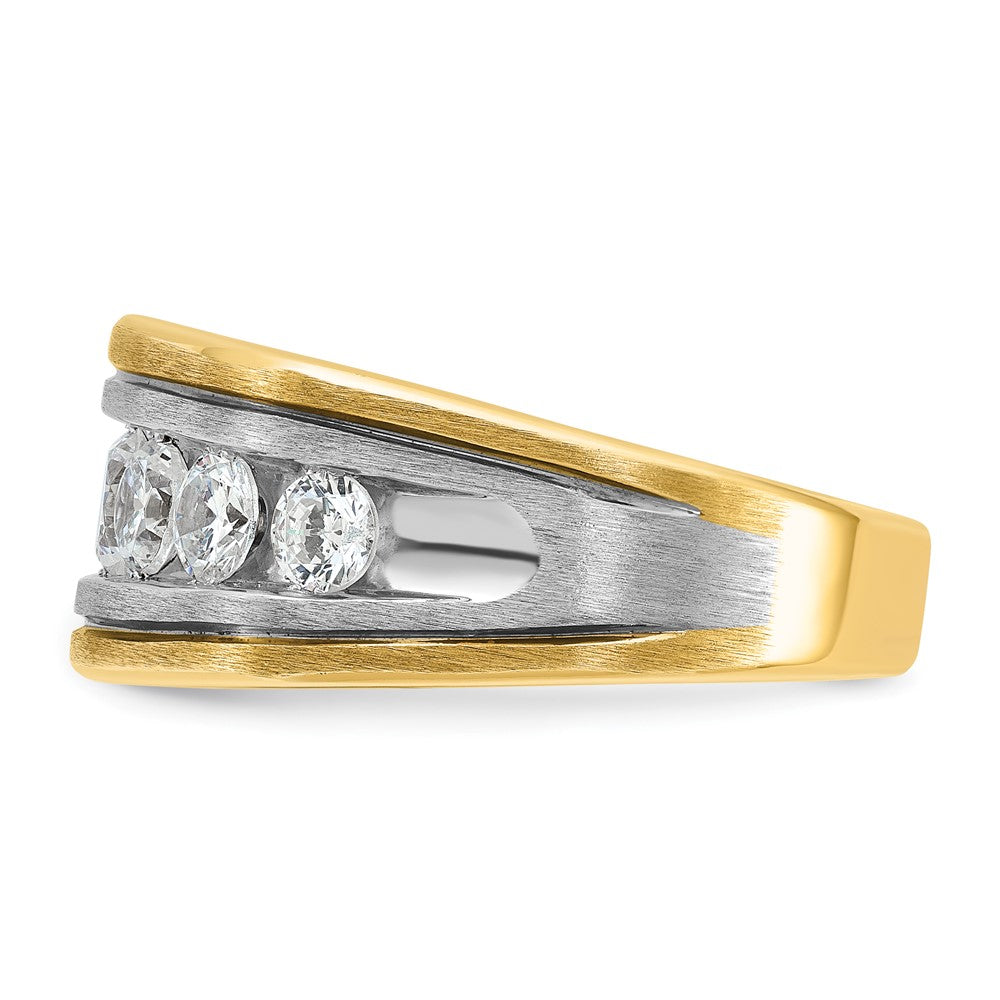 14K Bicolor-Gold Herrenring mit Schwarzrhodium und 2 ct. Diamanten