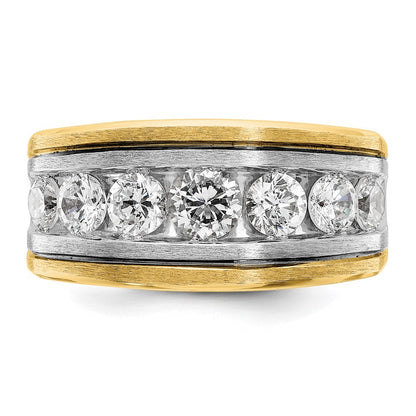 14K Bicolor-Gold Herrenring mit Schwarzrhodium und 2 ct. Diamanten