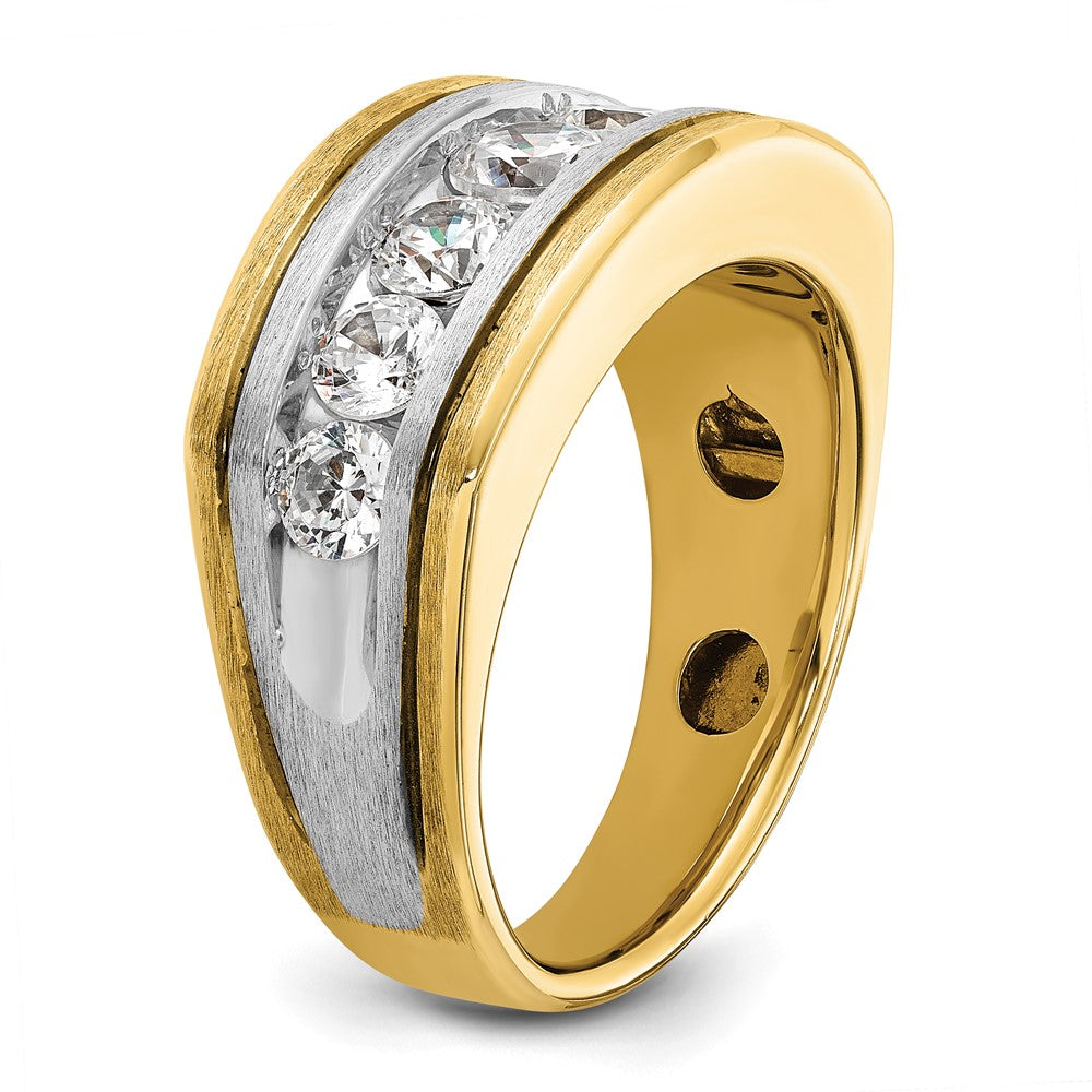 14K Bicolor-Gold Herrenring mit Schwarzrhodium und 2 ct. Diamanten