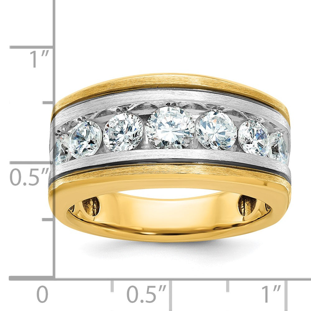 14K Bicolor-Gold Herrenring mit Schwarzrhodium und 2 ct. Diamanten