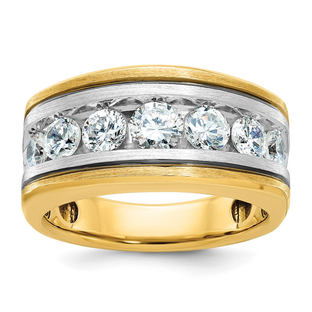 14K Bicolor-Gold Herrenring mit Schwarzrhodium und 2 ct. Diamanten