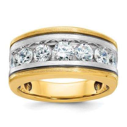 14K Bicolor-Gold Herrenring mit Schwarzrhodium und 2 ct. Diamanten