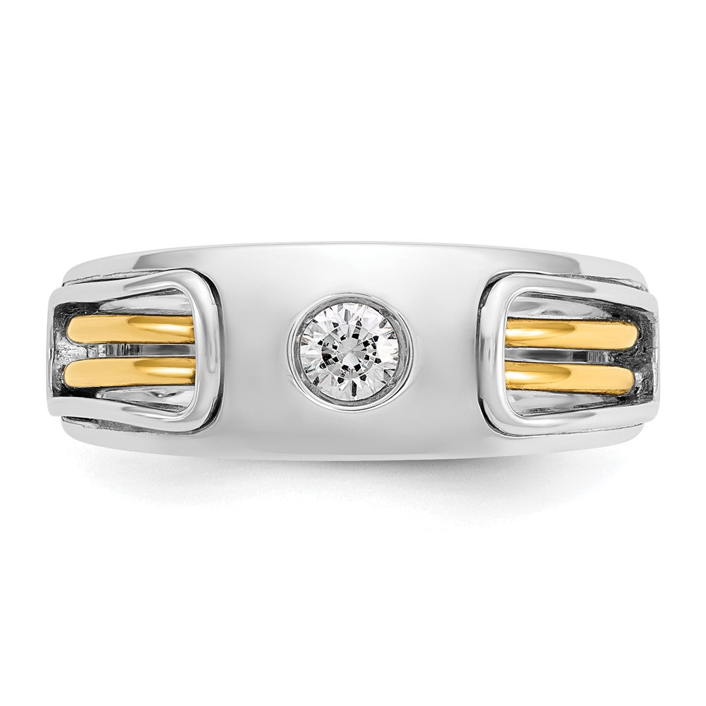 14K Bicolor-Gold Herren-Ring mit 0,2 ct. Diamanten