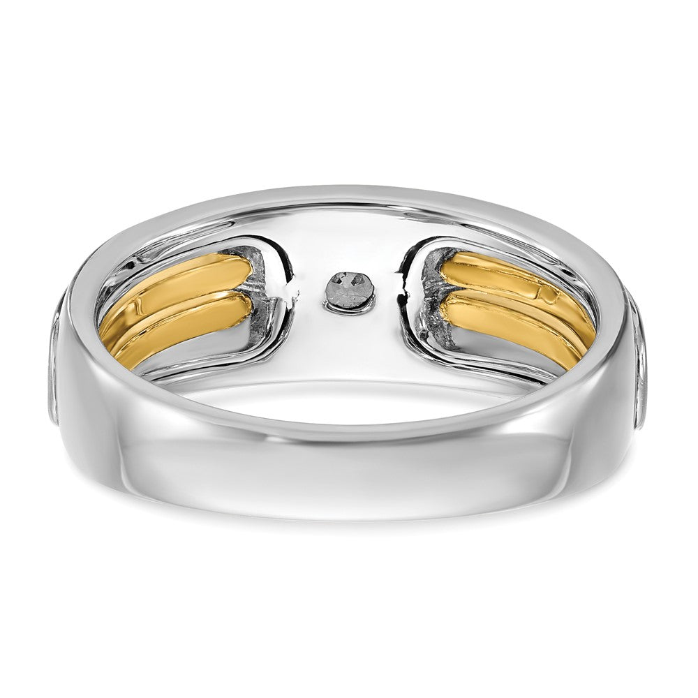 14K Bicolor-Gold Herren-Ring mit 0,2 ct. Diamanten